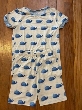 Kids Blue Whale Short Pajama Set